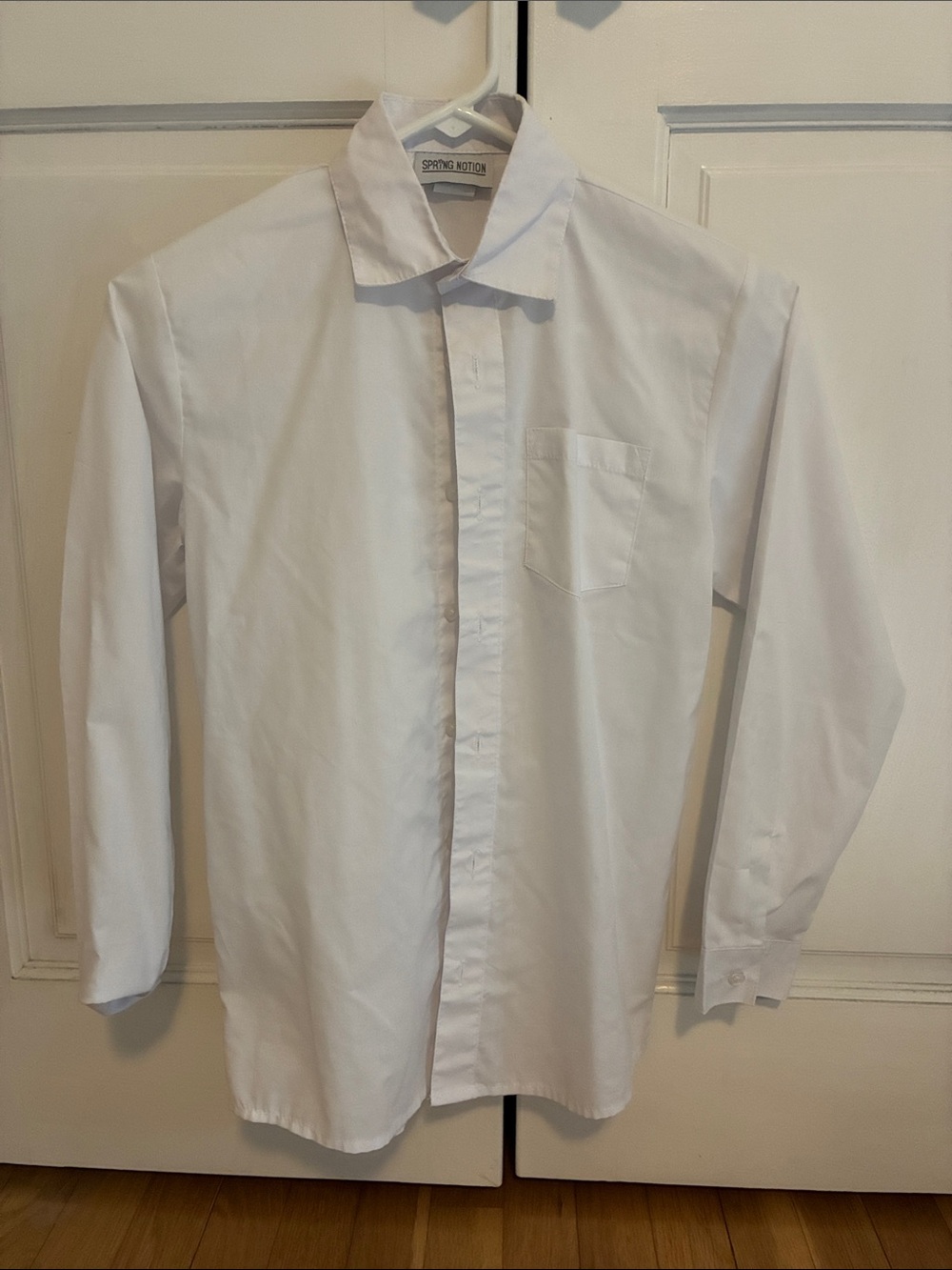 Amazon White Boys' Long-Sleeve Button-Down Shirt